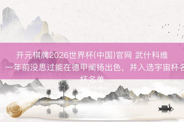 开元棋牌2026世界杯(中国)官网 武什科维奇：一年前没思过能在德甲阐扬出色，并入选宇宙杯名单